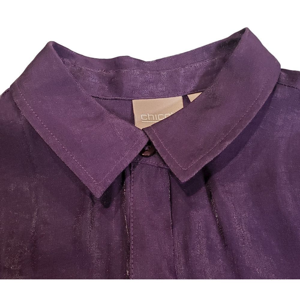 Chico's Long Sleeve Button Down Shirt Women's Size 0 / Conventional Size XS - Picture 7 of 8